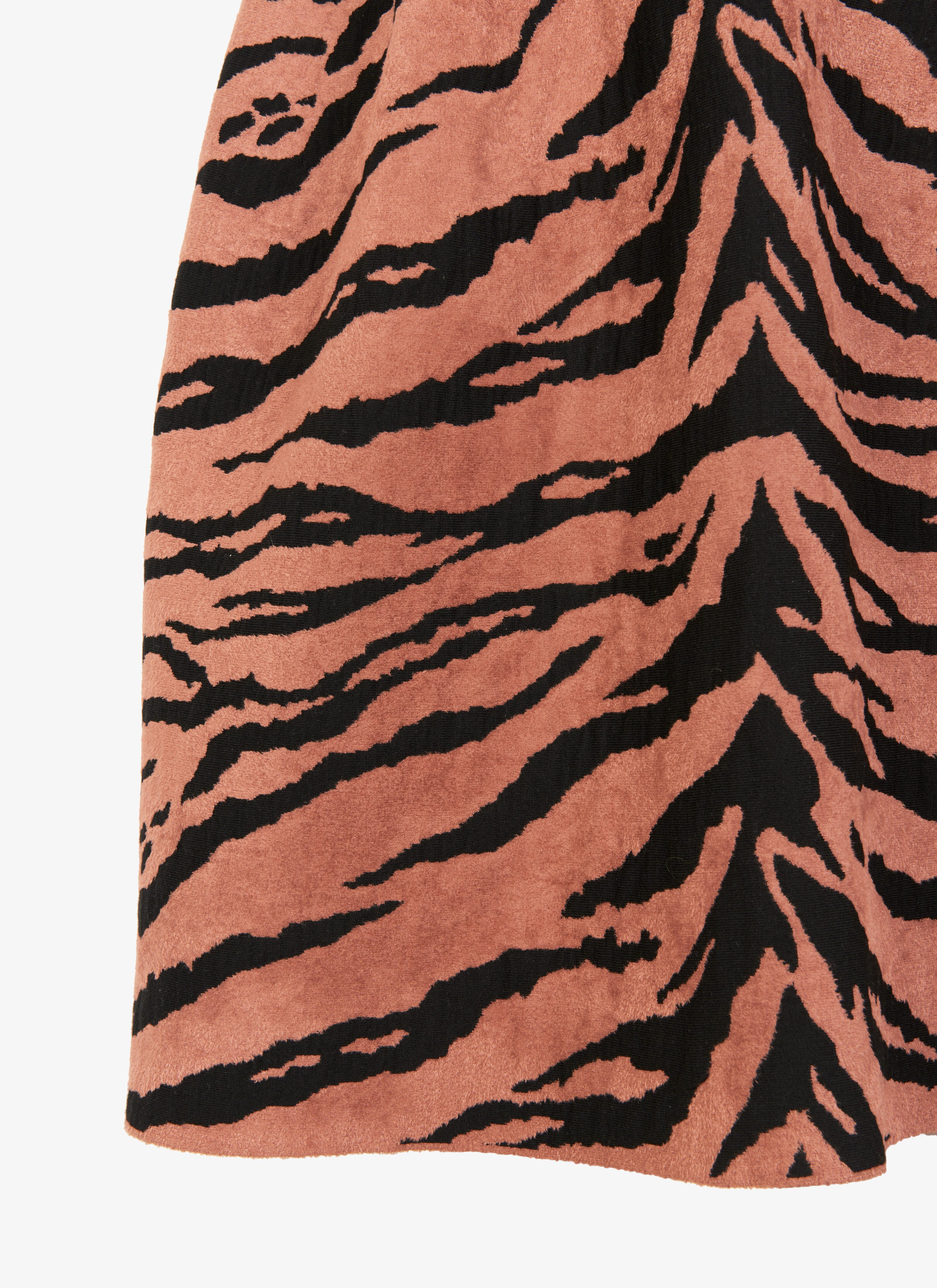 SLEEVELESS DRESS ZEBRA BLACK/BROWN SLEEVELESS DRESS ZEBRA BLACK/BROWN - maison-alaia.com